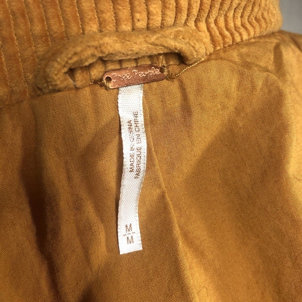 Free People Jacket Womens M Orange Slouchy Dolman Moto Corduroy Lagenlook Y2K - Picture 7 of 13